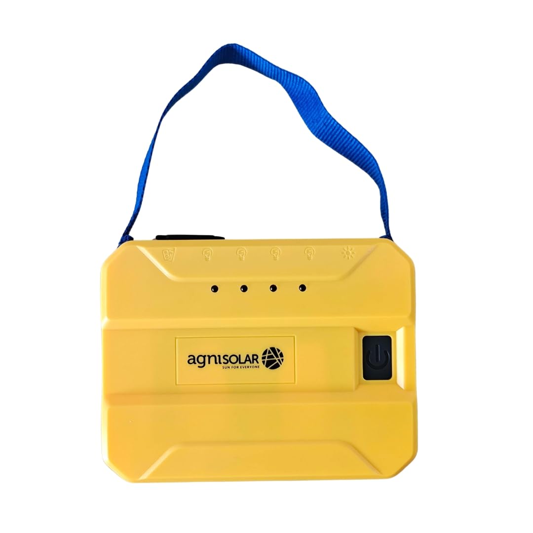 AgniSolar Home Lighting Kit 5: Efficient Solar Light for Home, Outdoor, Camping. Easy Installation-USB Charging-Waterproof 8W Panel-Portable-Durable-Energy-Saving-Bright-Affordable. Charges in a Day!