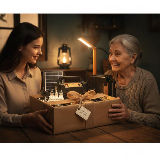 SAWON (𝐍𝐞𝐰 𝐘𝐞𝐚𝐫 Special 𝟓 𝐘𝐞𝐚𝐫𝐬 Warranty) Solar Mini Inverter Set | USB Cable, Torch, 3 LED Bulbs | Phone Charging, Portable Solar Lighting, Camping, and Home | Ideal 𝐆𝐢𝐟𝐭