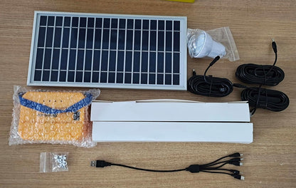 AgniSolar Home Lighting Kit 5: Efficient Solar Light for Home, Outdoor, Camping. Easy Installation-USB Charging-Waterproof 8W Panel-Portable-Durable-Energy-Saving-Bright-Affordable. Charges in a Day!