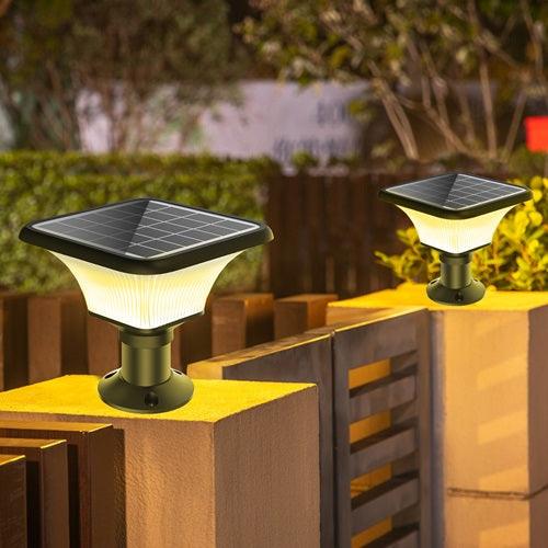 SAWON Modern Outdoor Pillar Lights | Solar Square Pillar Light