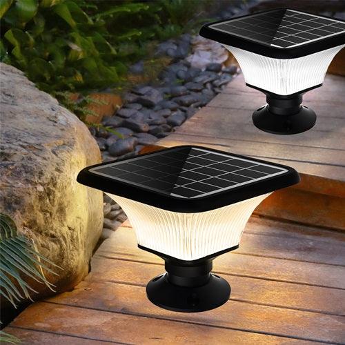 SAWON Modern Outdoor Pillar Lights | Solar Square Pillar Light