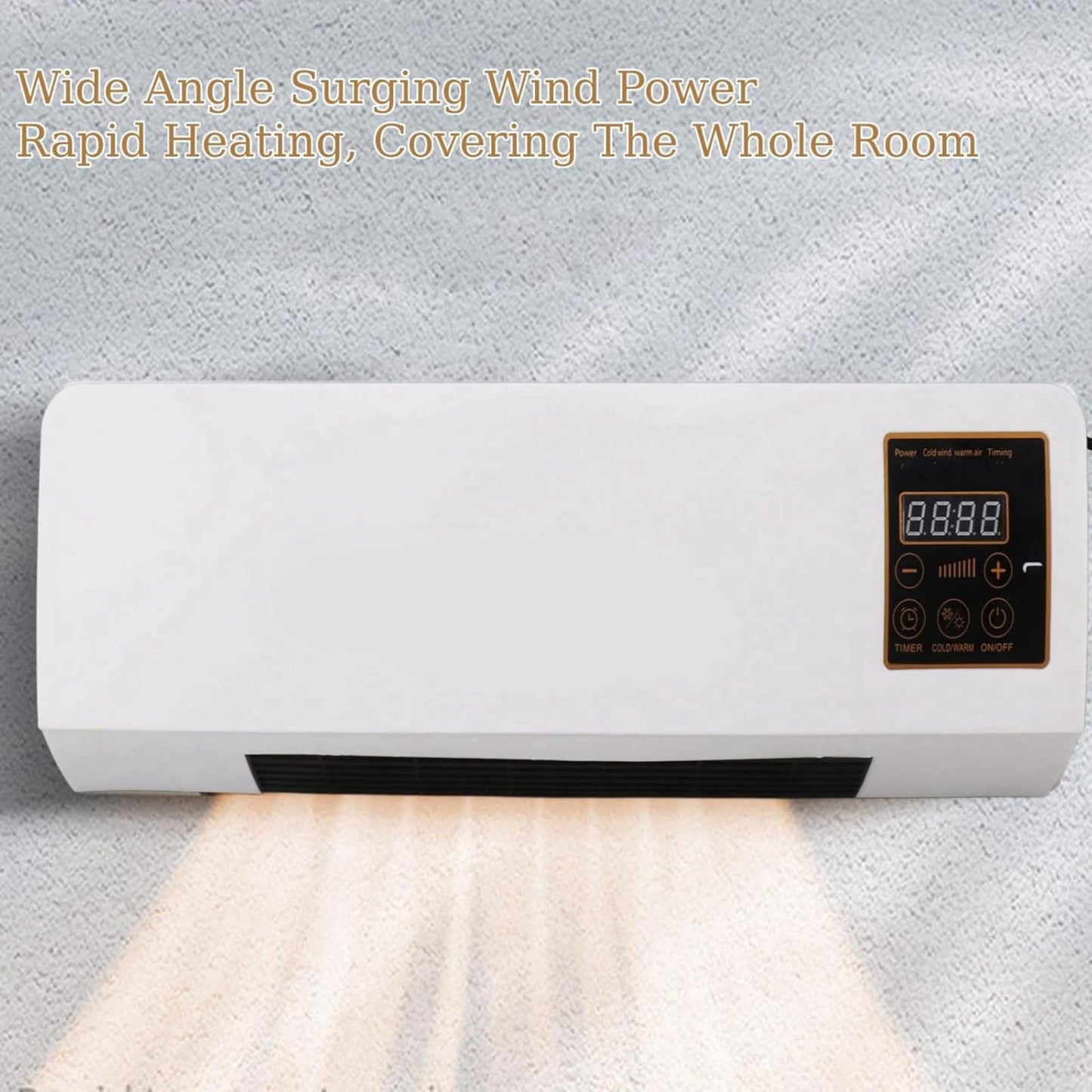 SAWON (16 YEAR  WARRANTY) Indoor Wall  Heater 1500W - Quiet Operation, 8H Timer, Air Conditioner Function, Perfect for Bedroom & Home Heating & Cooling Compact & Stylish