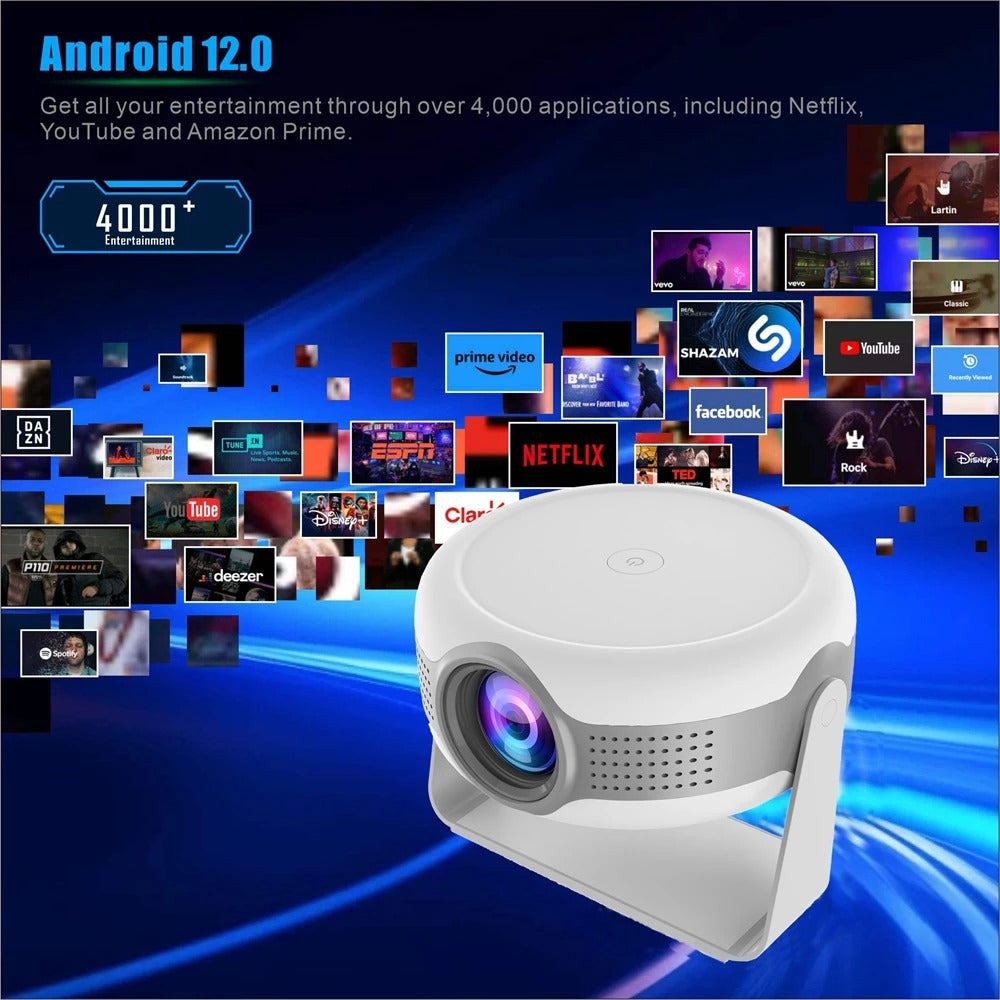 Tripsky Android proyektor T269 pro WiFi dual-band 320 Ansl Smart Projector Hi-Fi speaker Android 12.0 Portable 130-inch large screen
